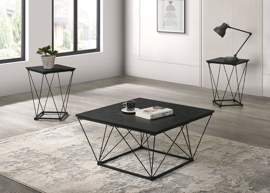 Furniture of America - Whetstone 3 Pc. Table Set in Black - FM42901BK-3PK View 1