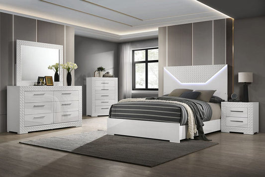 Furniture of America - Whitby 5 Pc. Queen Bedroom Set w/ Chest in White - FM7216WH-Q-5PC-CHEST View 1
