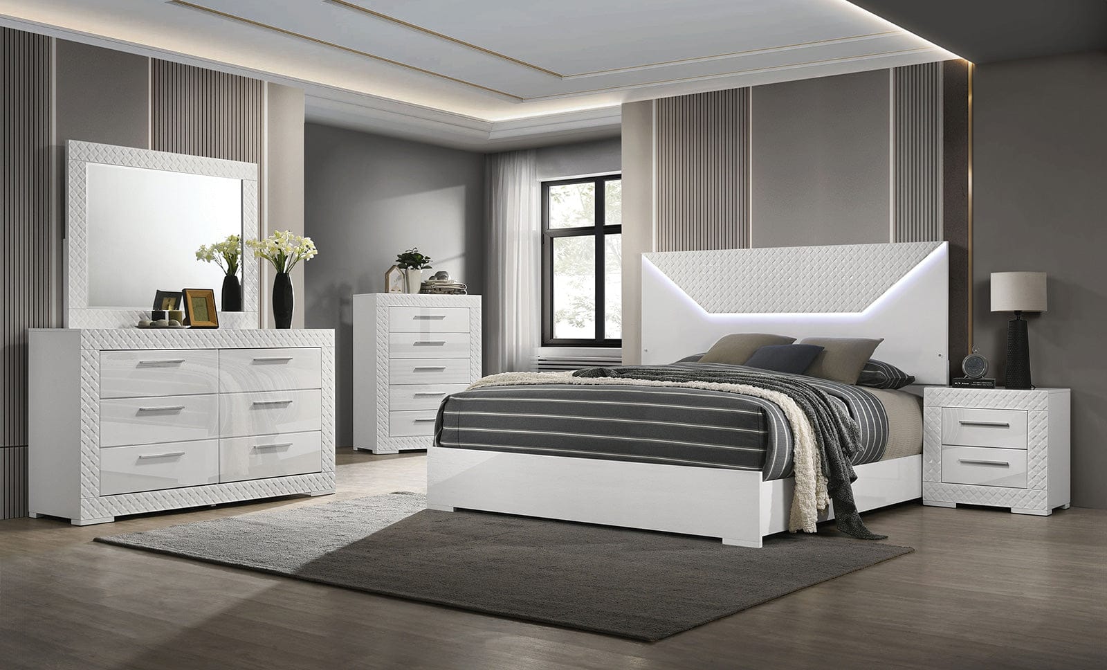 Furniture of America - Whitby Nightstand in White - FM7216WH-N View 2