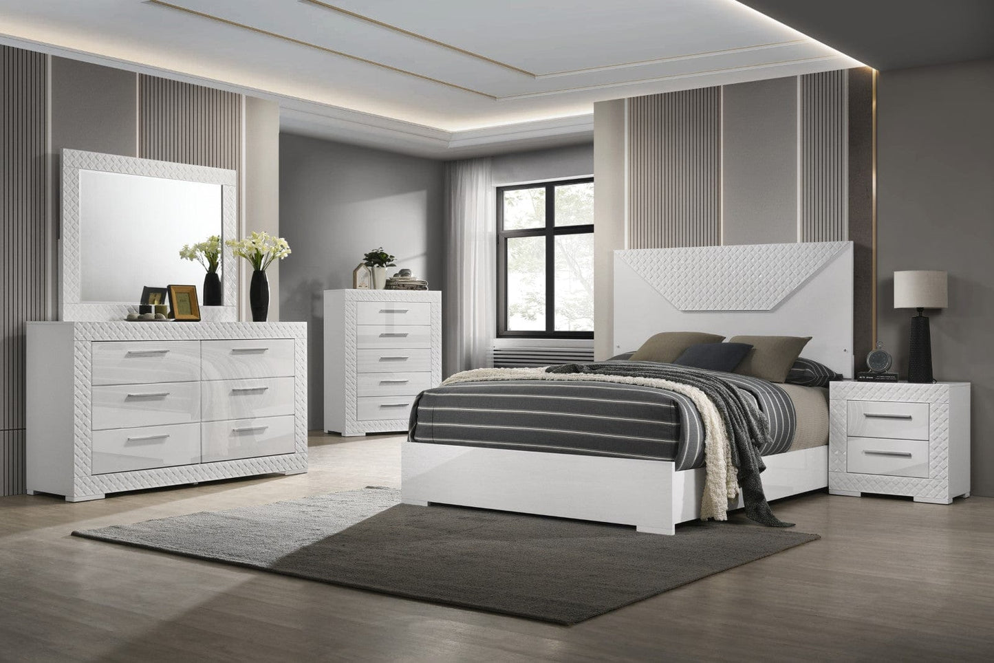 Furniture of America - Whitby Queen Bed in White - FM7216WH-Q-BED View 2