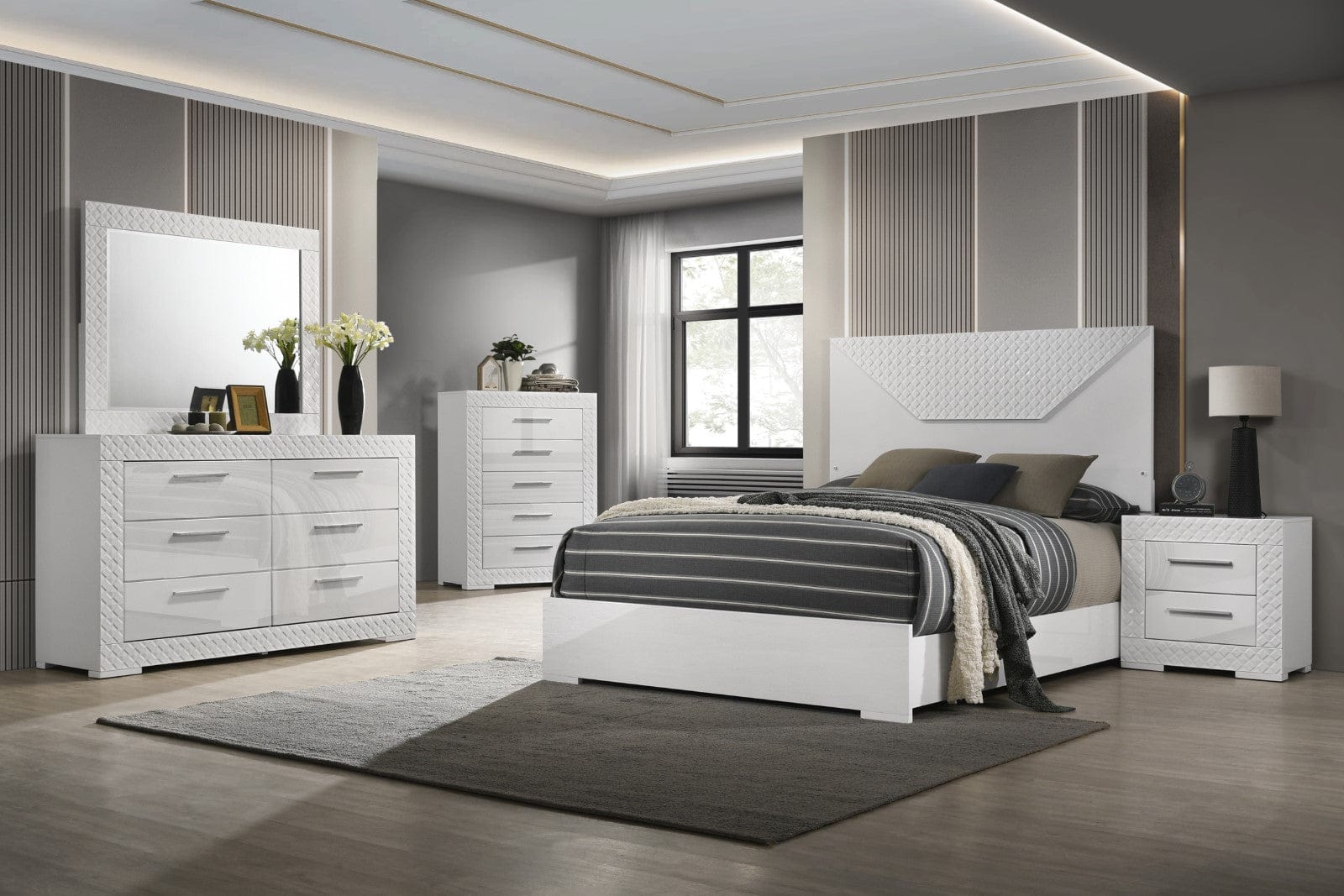 Furniture of America - Whitby Queen Bed in White - FM7216WH-Q-BED View 2