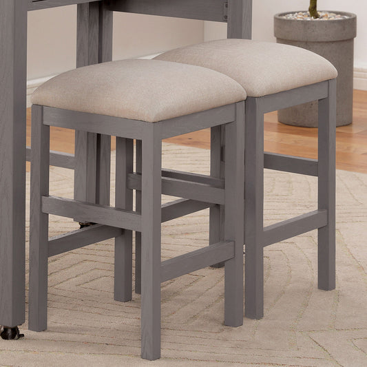 Furniture of America - Whitehall Counter Ht. Stool Set of 2 in White/Light Gray/Beige - FOA3544LG-ST-2PK View 1