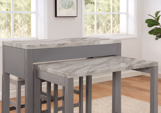 Furniture of America - Whitehall Counter Ht. Table in White/Light Gray/Beige - FOA3544LG-PT View 2