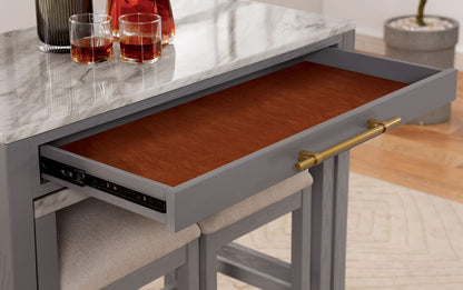 Furniture of America - Whitehall Counter Ht. Table in White/Light Gray/Beige - FOA3544LG-PT View 3
