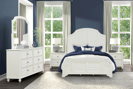 Furniture of America - Whitehaven - E.King Bed, Antique White - FM7708WH-EK-BED view 2