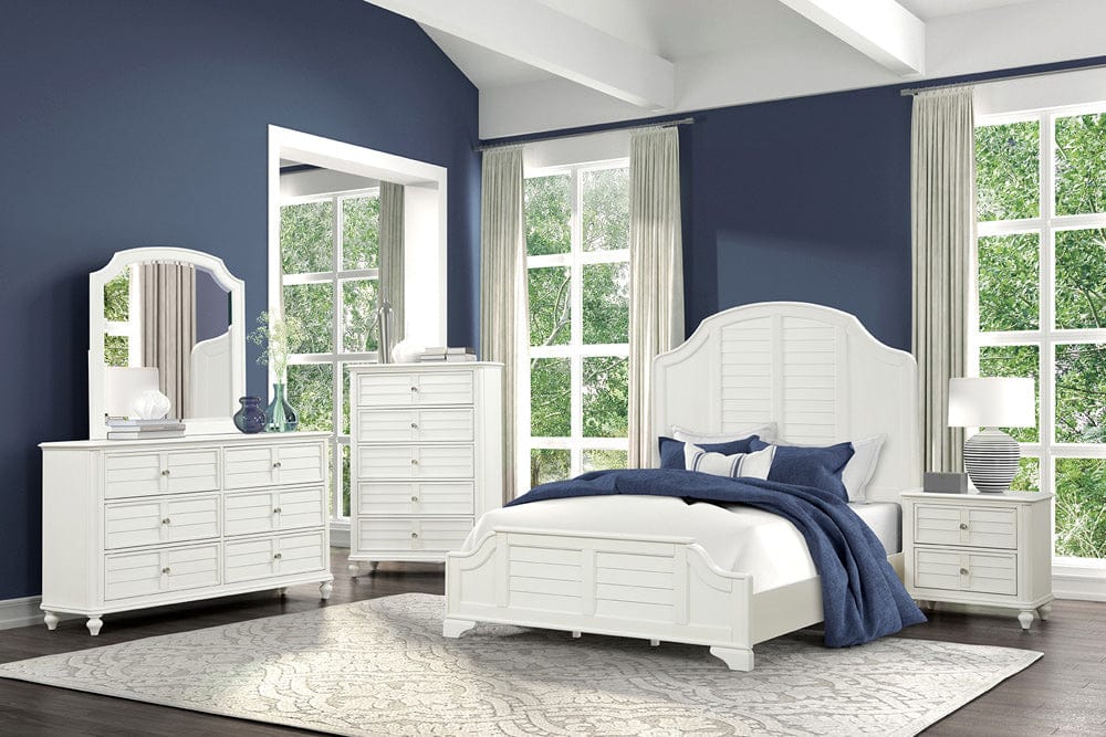 Furniture of America - Whitehaven Queen Bed in Antique White - FM7708WH-Q-BED View 1
