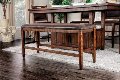 Furniture of America - Wichita 6 Pc. Counter Ht. Table Set w/ Bench in Distressed Dark Oak - CM3061PT-6PC View 2