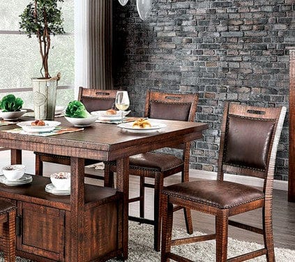 Furniture of America - Wichita 7 Pc. Counter Ht. Table Set in Distressed Dark Oak - CM3061PT-7PC View 1