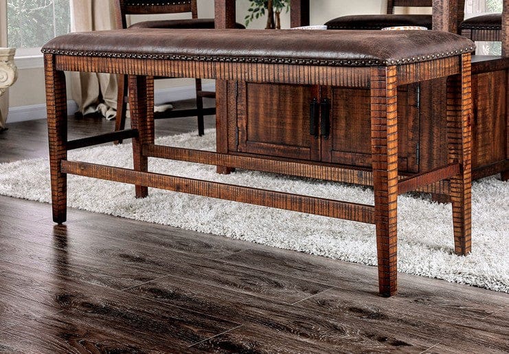Furniture of America - Wichita Counter Ht. Bench in Distressed Dark Oak - CM3061PBN View 1