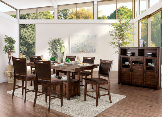 Furniture of America - Wichita Counter Ht. Table in Distressed Dark Oak - CM3061PT View 2