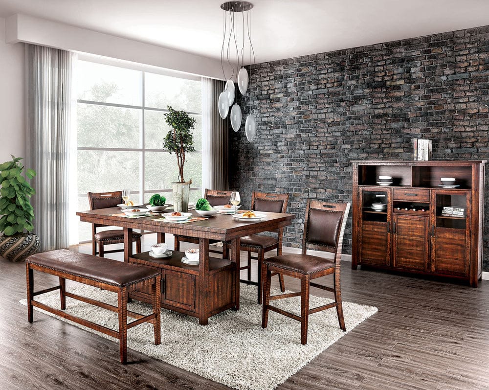 Furniture of America - Wichita Counter Ht. Table in Distressed Dark Oak - CM3061PT View 3