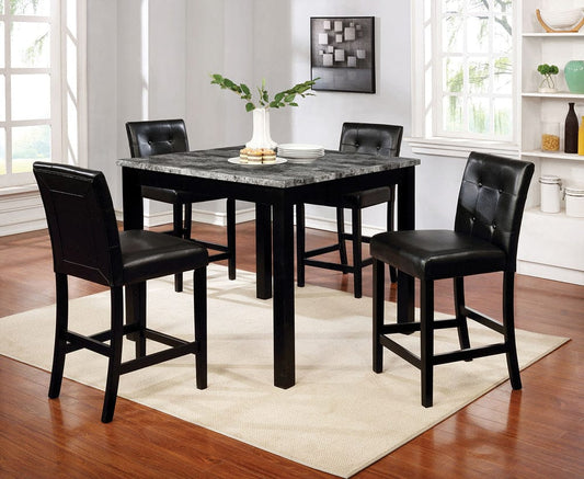 Furniture of America - Wildrose 5 Pc. Counter Ht. Table Set in Gray/Black - CM3712PT-5PK View 1