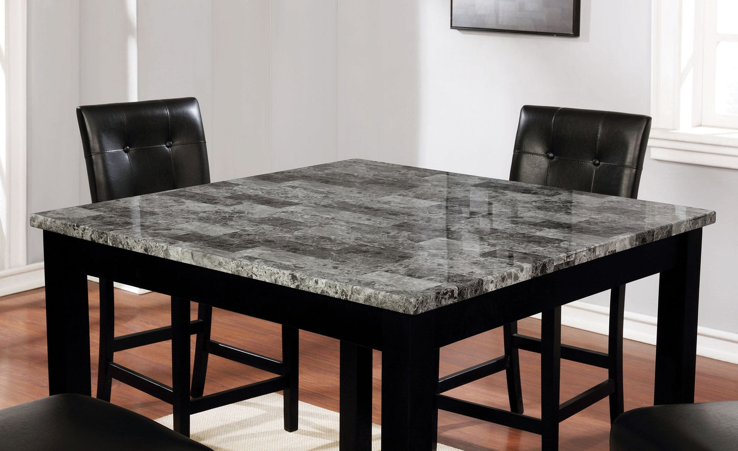 Furniture of America - Wildrose 5 Pc. Counter Ht. Table Set in Gray/Black - CM3712PT-5PK View 2