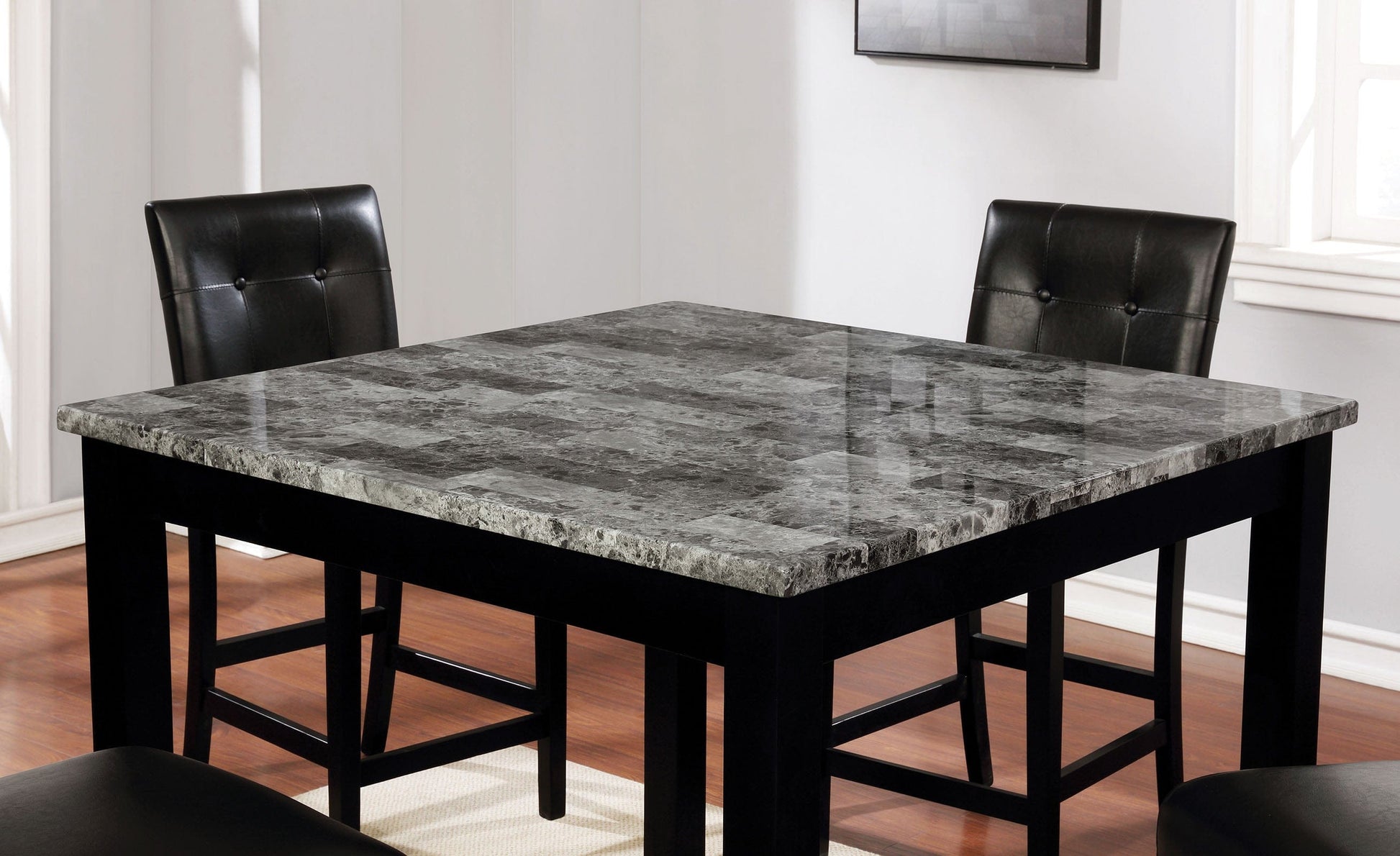 Furniture of America - Wildrose 5 Pc. Counter Ht. Table Set in Gray/Black - CM3712PT-5PK View 2