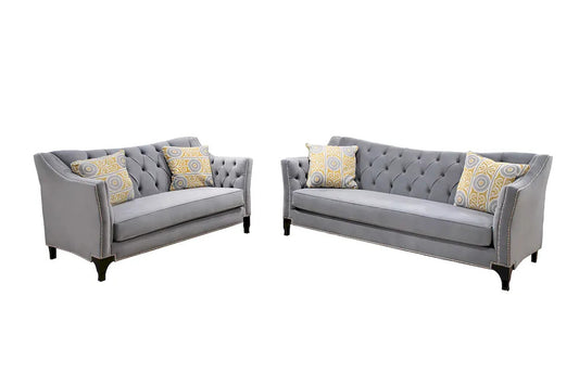 Furniture of America - Wilmette - Sofa + Loveseat - SM2296GY-2PC view 1