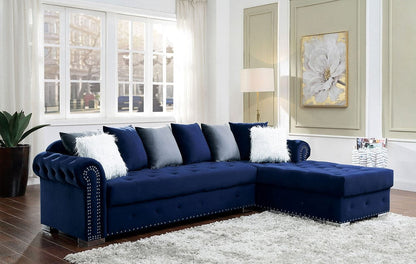 Furniture of America - Wilmington Sectional in Blue  - CM6239BL-SECT View 1