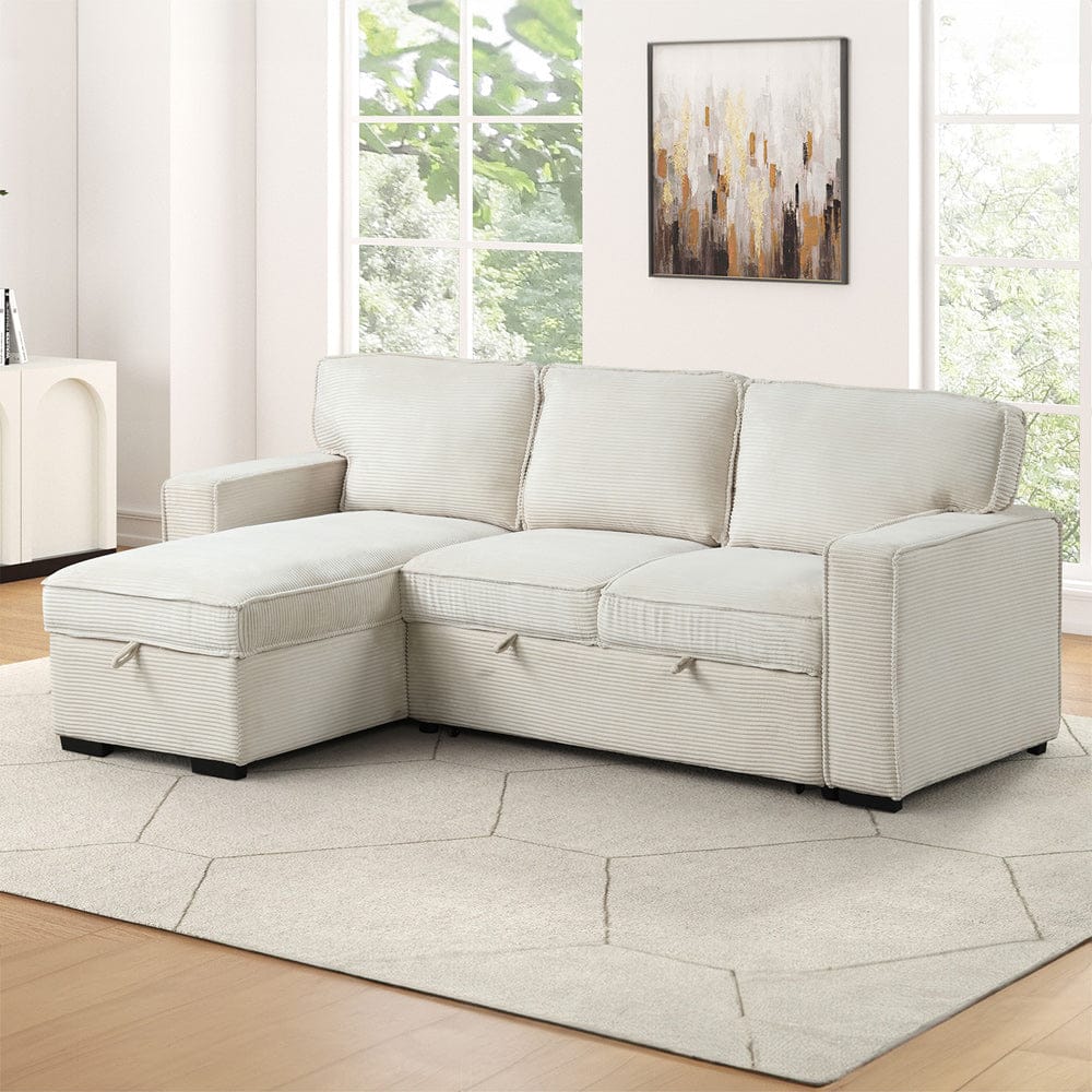 Furniture of America - Winsford Sectional Reversible Chaise Storage in Beige - FM6967BG-SECT View 1