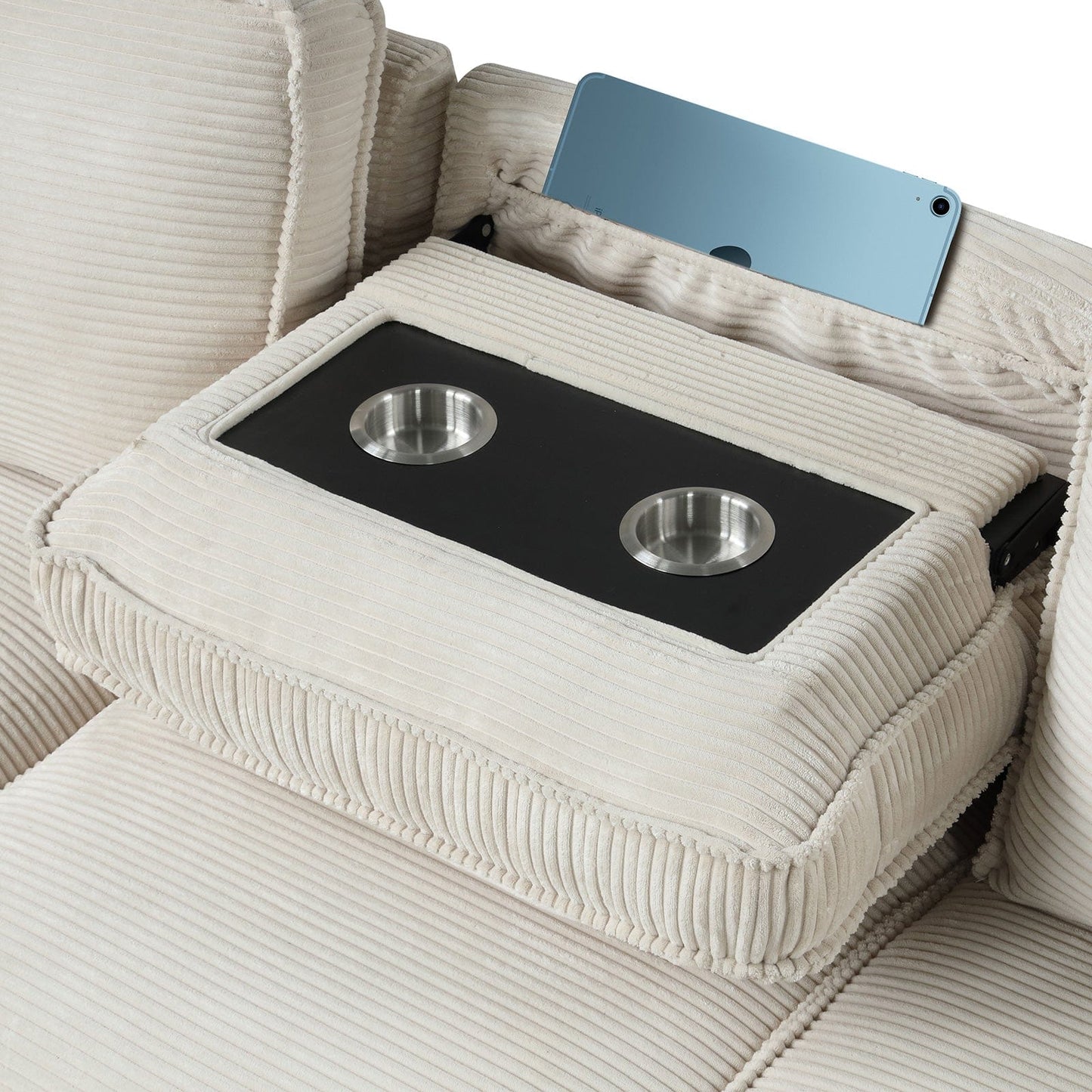 Furniture of America - Winsford Sectional Reversible Chaise Storage in Beige - FM6967BG-SECT View 4