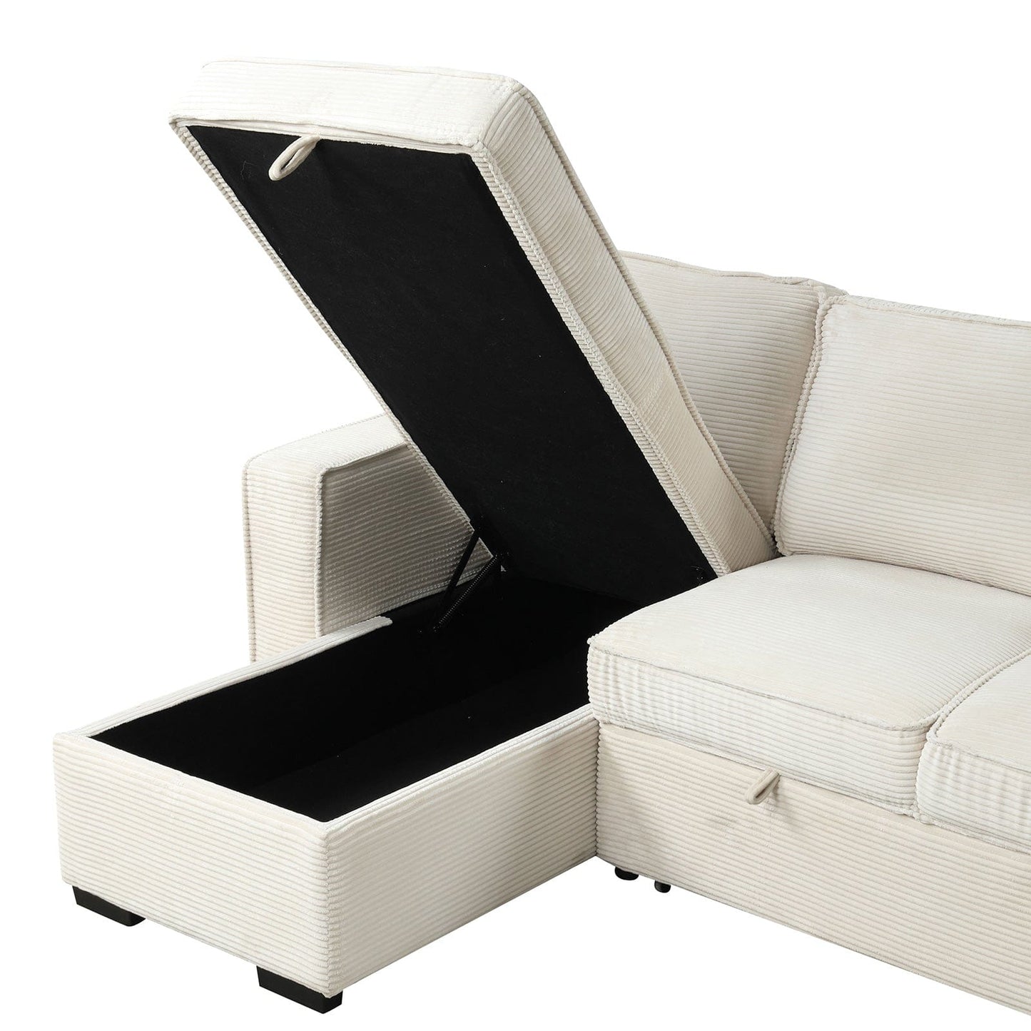 Furniture of America - Winsford Sectional Reversible Chaise Storage in Beige - FM6967BG-SECT View 6