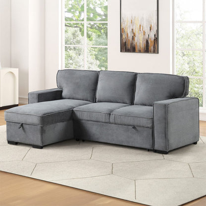 Furniture of America - Winsford Sectional Reversible Chaise Storage in Gray - FM6967GY-SECT View 1