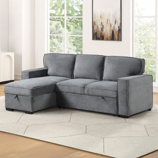 Furniture of America - Winsford Sectional Reversible Chaise Storage in Gray - FM6967GY-SECT View 1