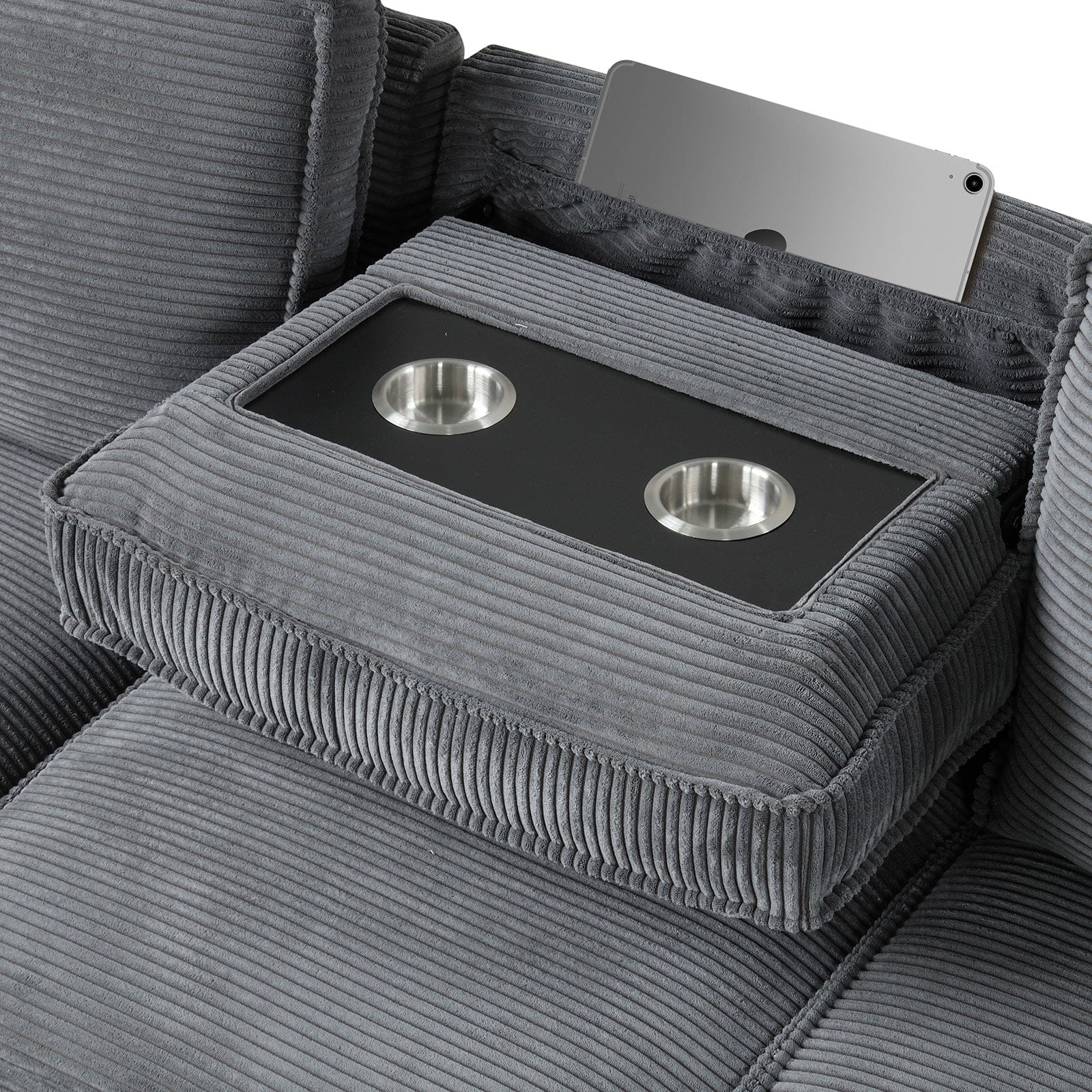 Furniture of America - Winsford Sectional Reversible Chaise Storage in Gray - FM6967GY-SECT View 4