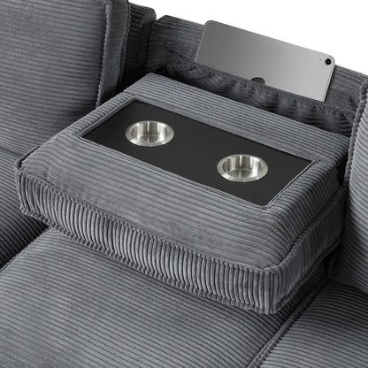 Furniture of America - Winsford Sectional Reversible Chaise Storage in Gray - FM6967GY-SECT View 4