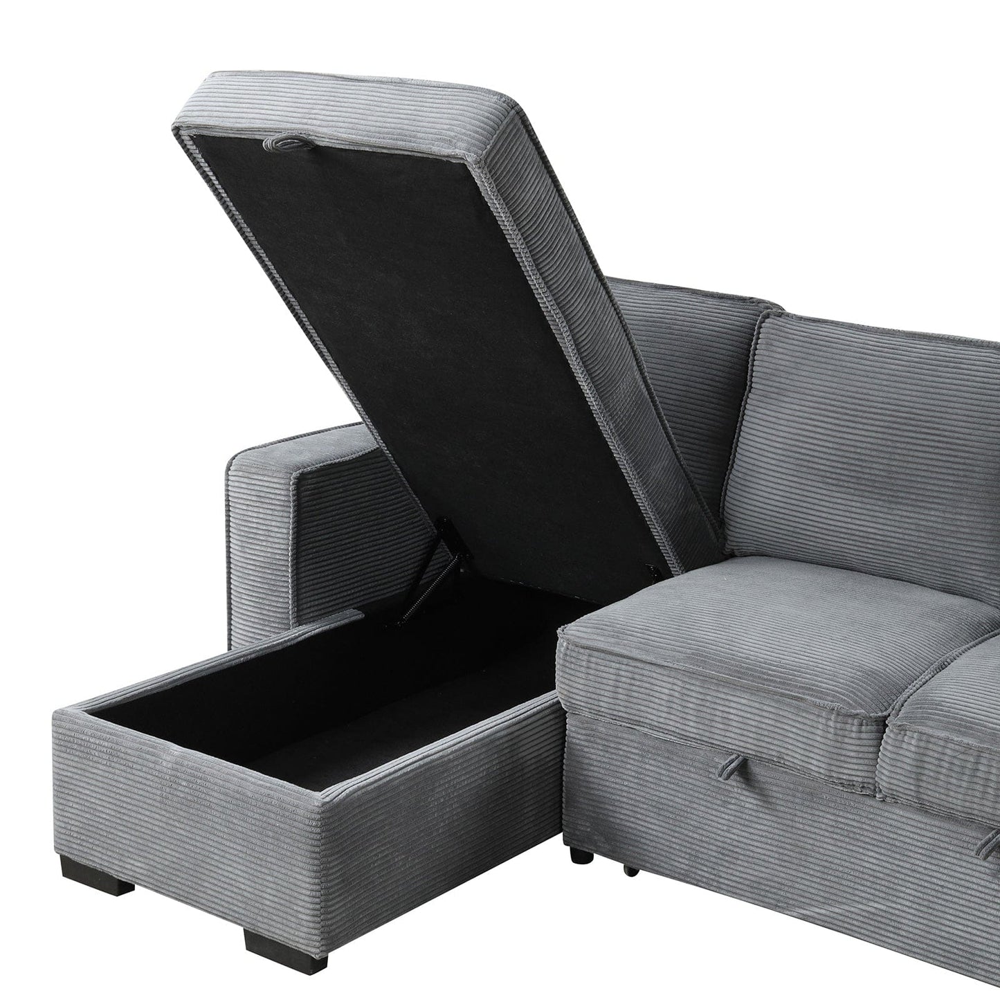 Furniture of America - Winsford Sectional Reversible Chaise Storage in Gray - FM6967GY-SECT View 6