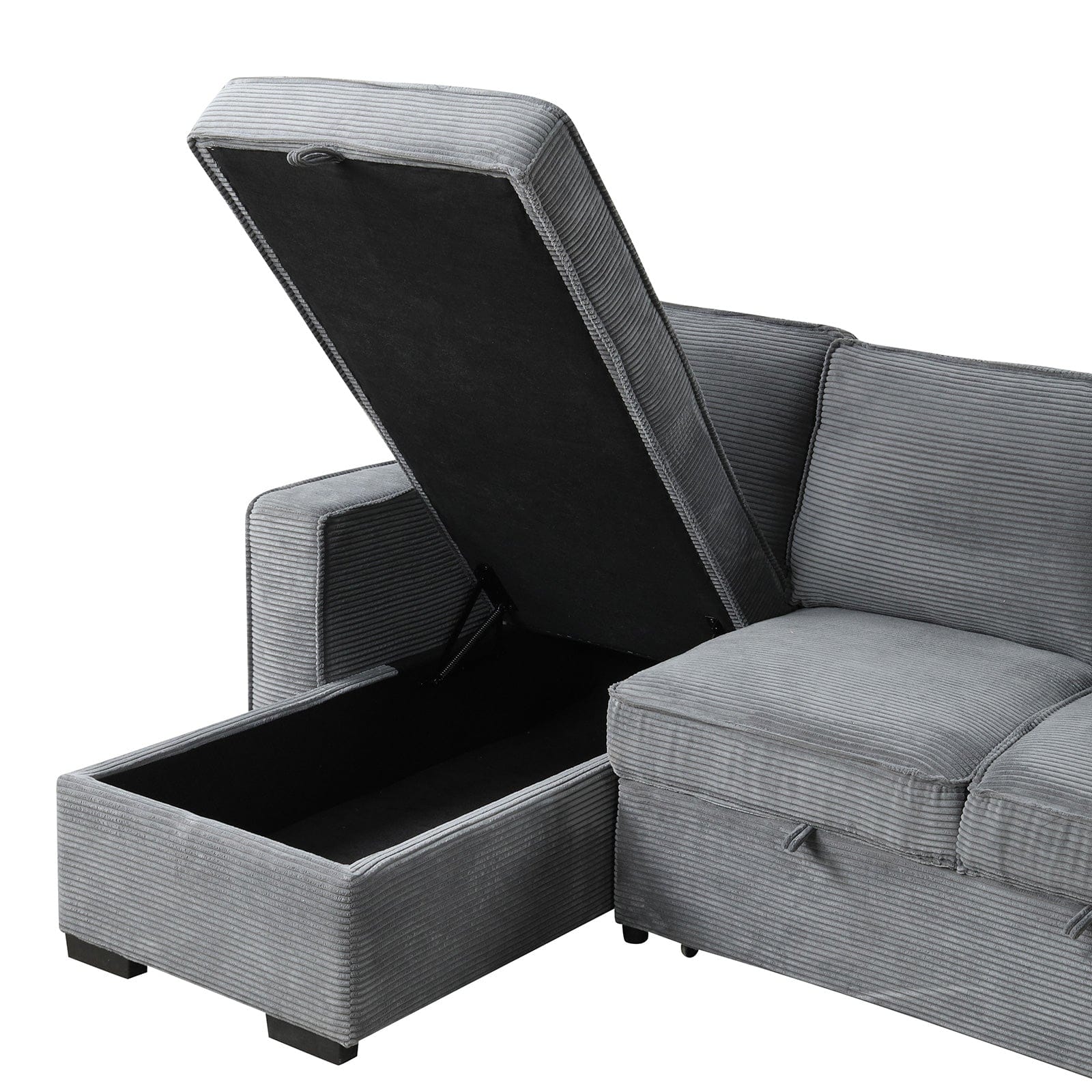 Furniture of America - Winsford Sectional Reversible Chaise Storage in Gray - FM6967GY-SECT View 6
