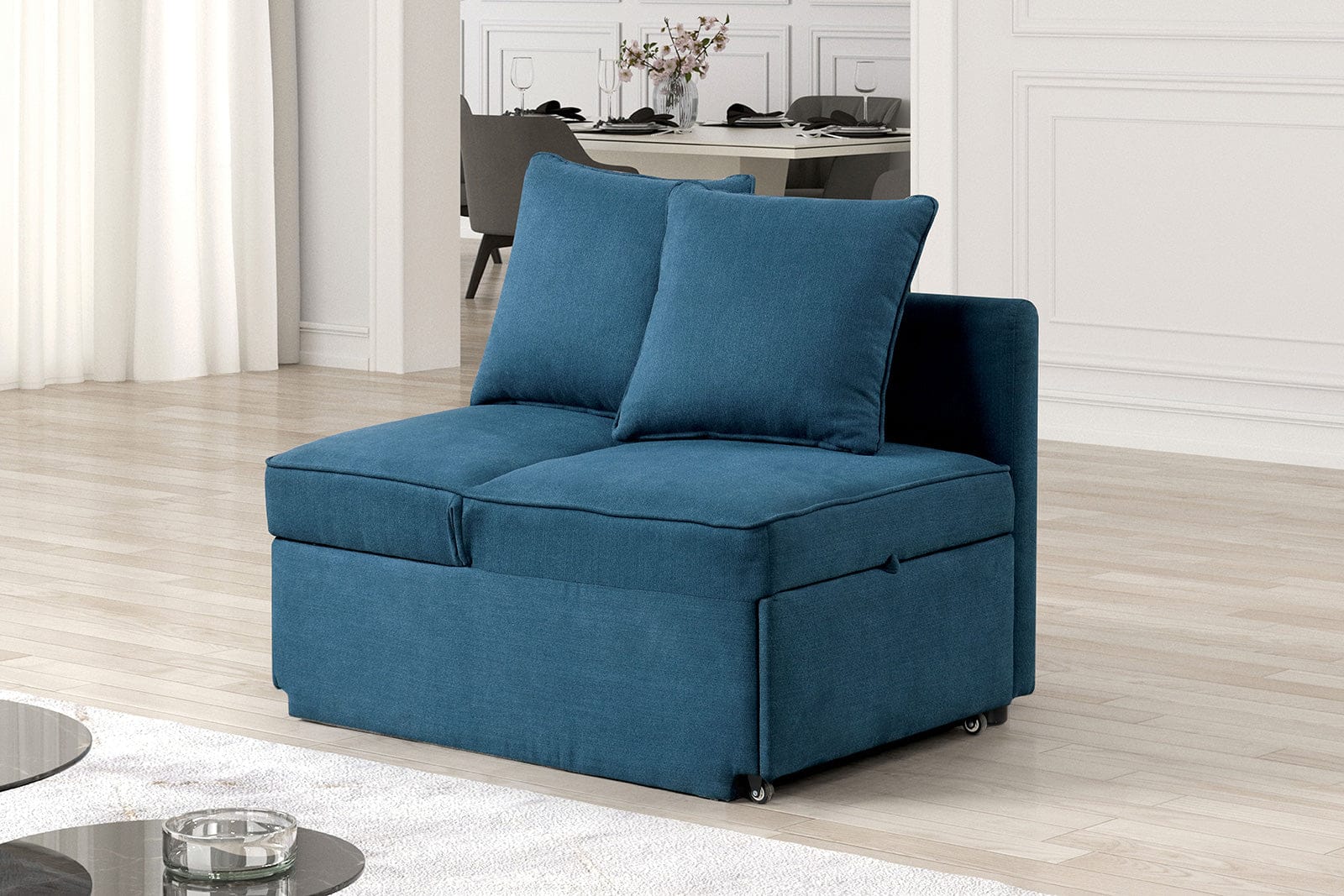 Furniture of America - Woburn Convertible Chair in Blue - FM6962BL View 3