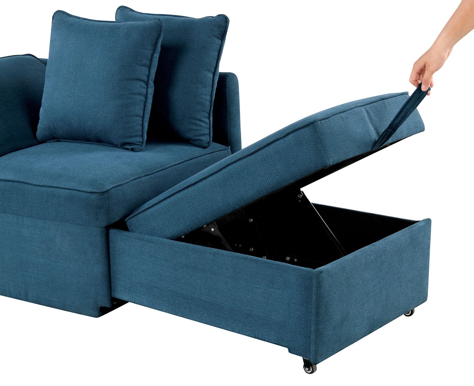 Furniture of America - Woburn Convertible Chair in Blue - FM6962BL View 9