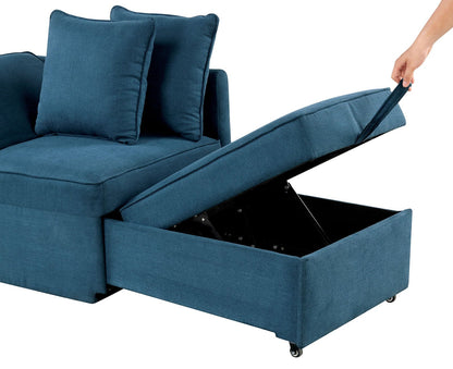 Furniture of America - Woburn Convertible Chair in Blue - FM6962BL View 9