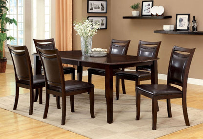 Furniture of America - Woodside 7 Pc. Dining Table Set (2AC+4SC) in Dark Cherry - CM3024T-7PC View 1