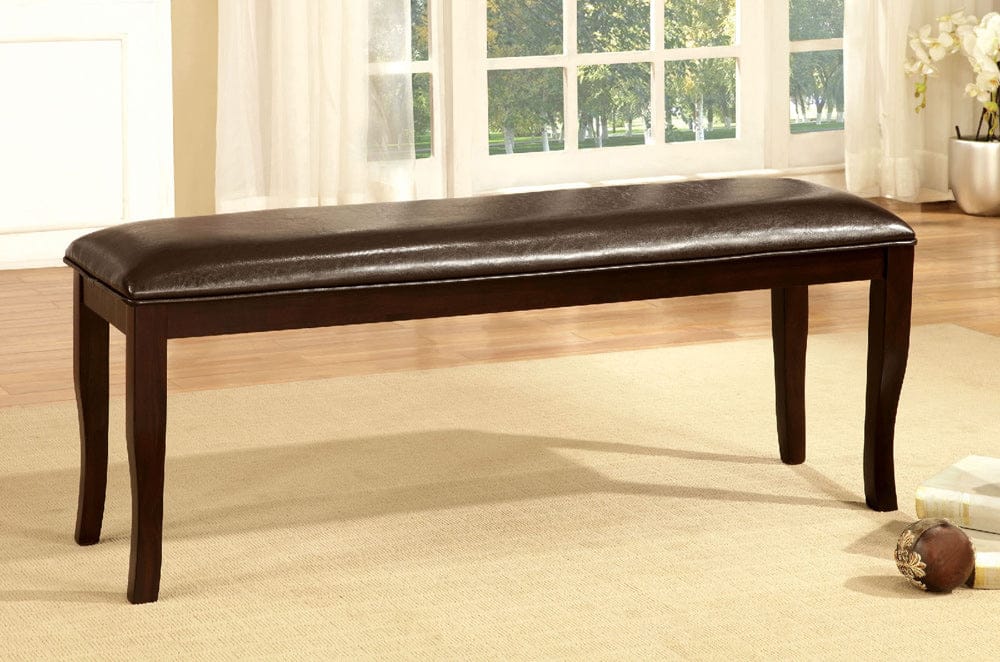 Furniture of America - Woodside Bench in Dark Cherry/Espresso - CM3024BN View 1