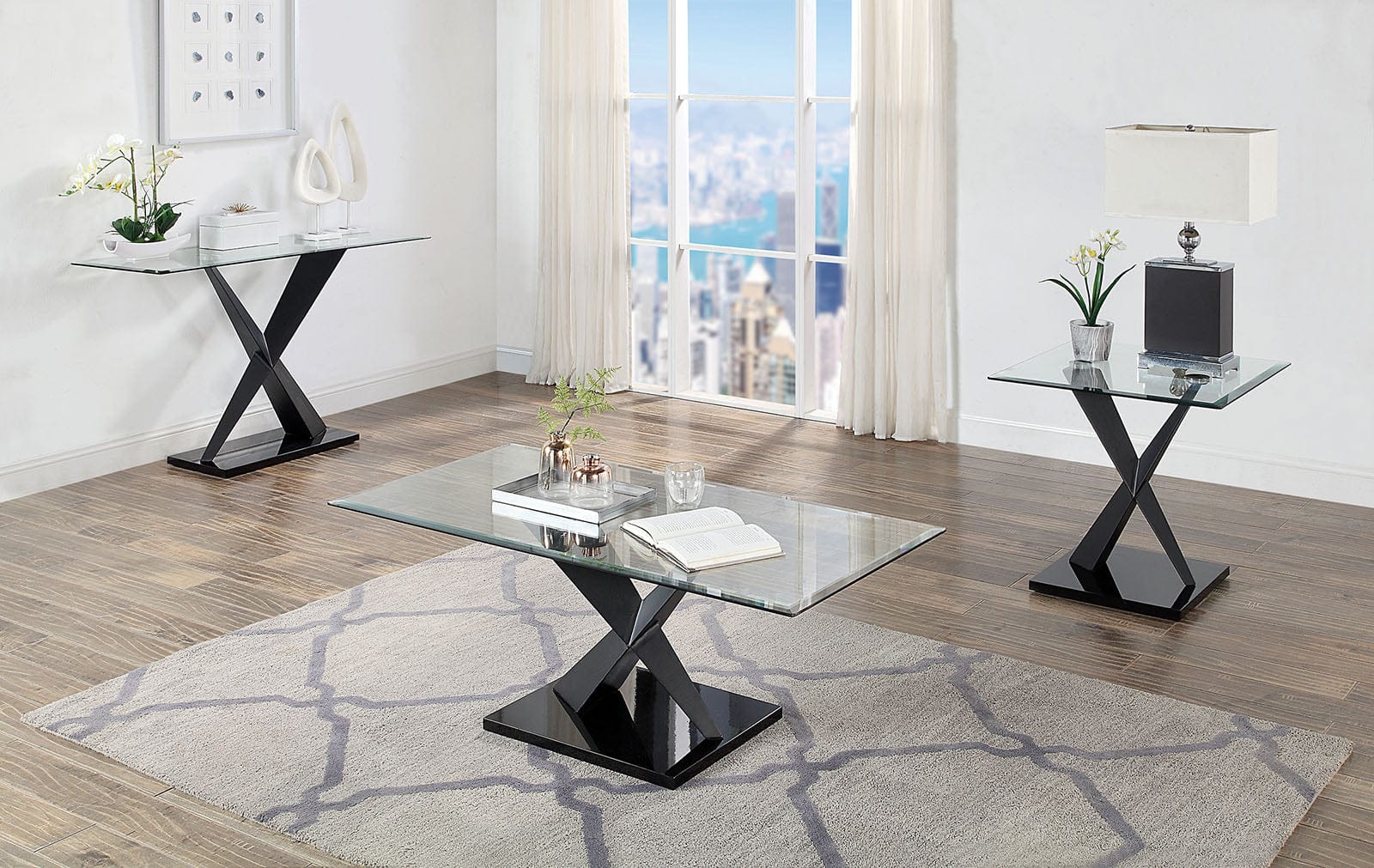 Furniture of America - Xanthus Sofa Table in Black - CM4191BK-S-TABLE View 2