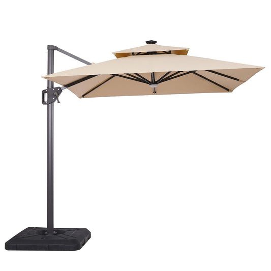 Furniture of America - Xico 8' SQ Umbrella with Base in Beige - LA-A030BG+BASE View 2