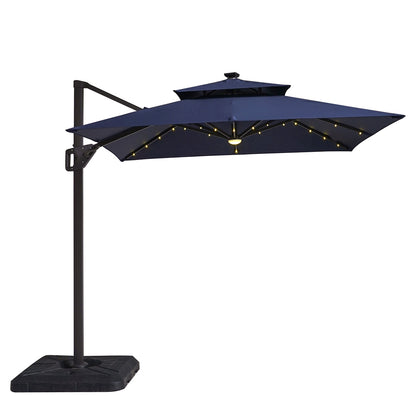 Furniture of America - Xico 8' SQ Umbrella with Base in Blue - LA-A030BL+BASE View 1