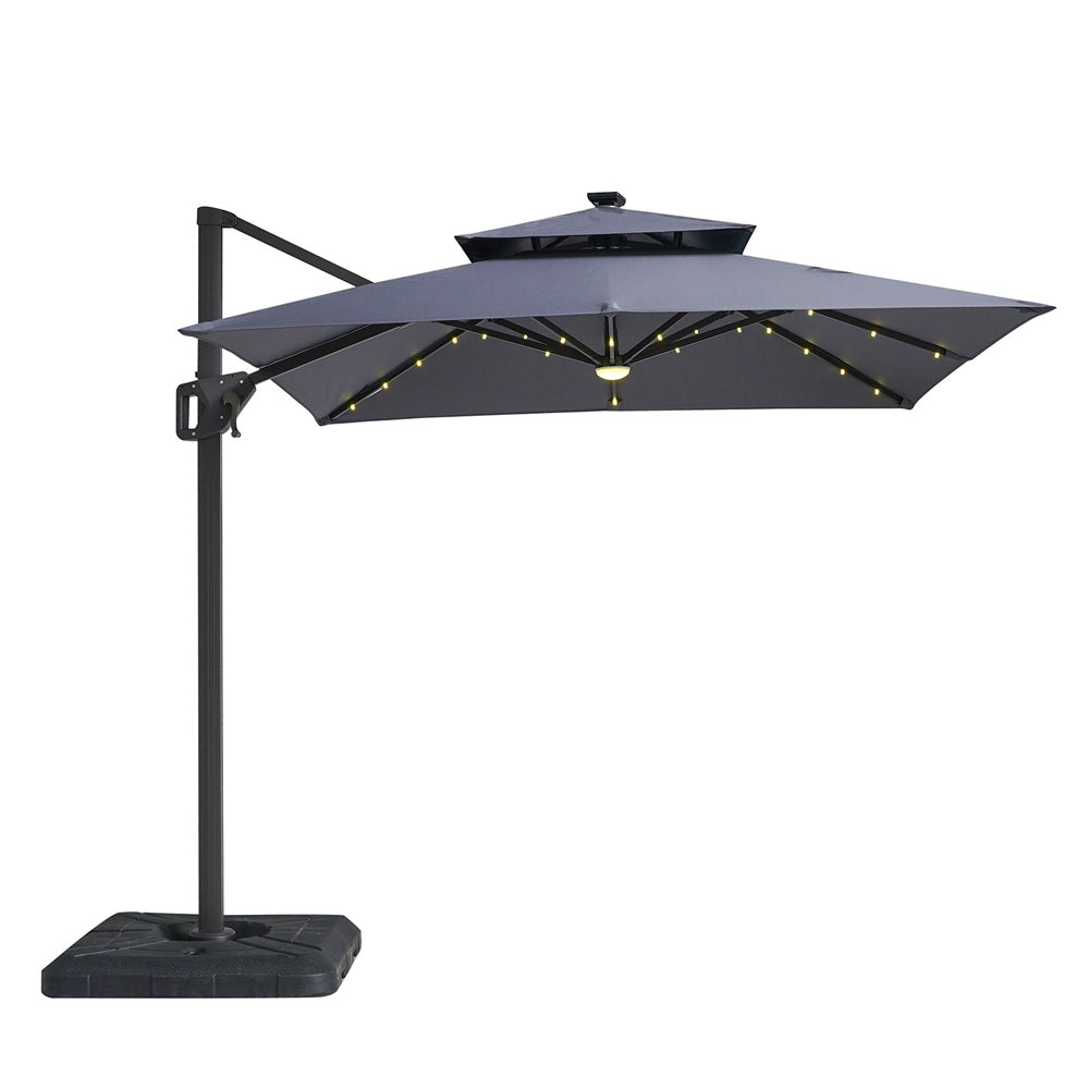 Furniture of America - Xico 8' SQ Umbrella with Base in Gray - LA-A030GY+BASE View 1