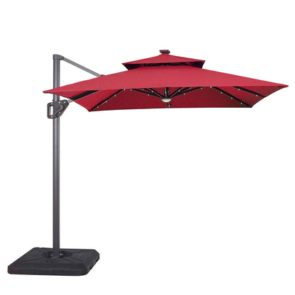 Furniture of America - Xico 8' SQ Umbrella with Base in Red - LA-A030RD+BASE View 1