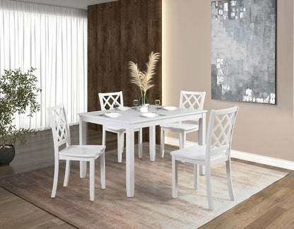 Furniture of America - Yamhill 5 Pc. Dining Table Set in White - FM3424WH-T-5PK View 1