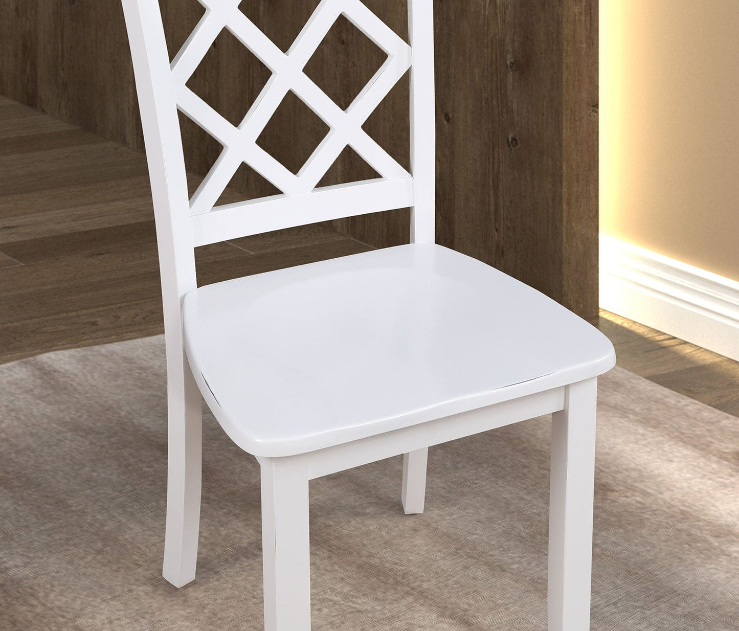 Furniture of America - Yamhill 5 Pc. Dining Table Set in White - FM3424WH-T-5PK View 4
