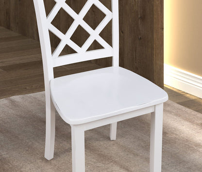 Furniture of America - Yamhill 5 Pc. Dining Table Set in White - FM3424WH-T-5PK View 4