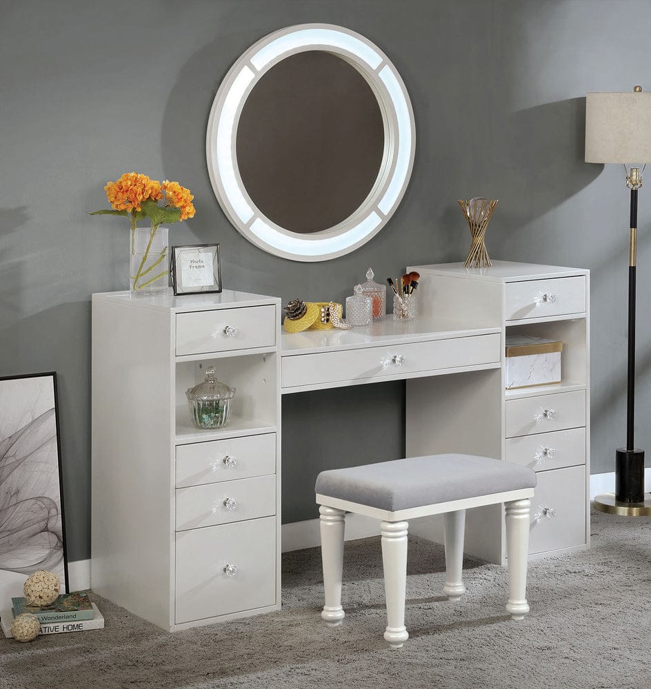 Furniture of America - Yasmine Vanity Set in Luminous White - FOA-DK5683WH-PK View 1