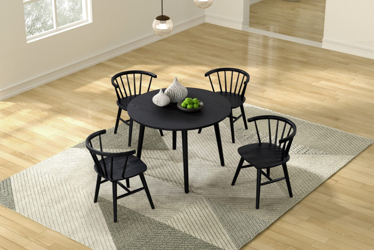 Furniture of America - Yate Round Dining Table in Black - FM3102BK-RT View 2