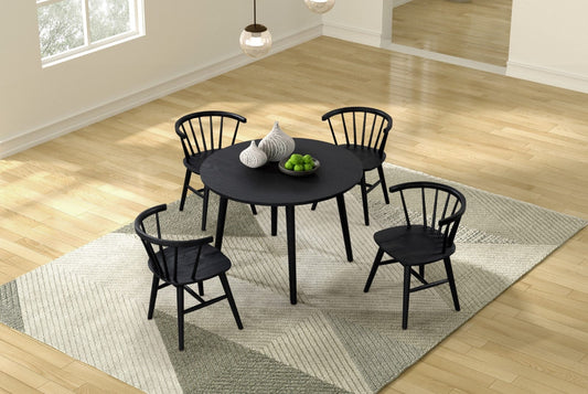 Furniture of America - Yate Round Dining Table in Black - FM3102BK-RT View 2