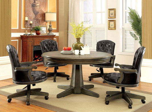 Furniture of America - Yelena 5 Pc. Dining Table Set in Gray/Black - CM-GM357T-5PC View 1