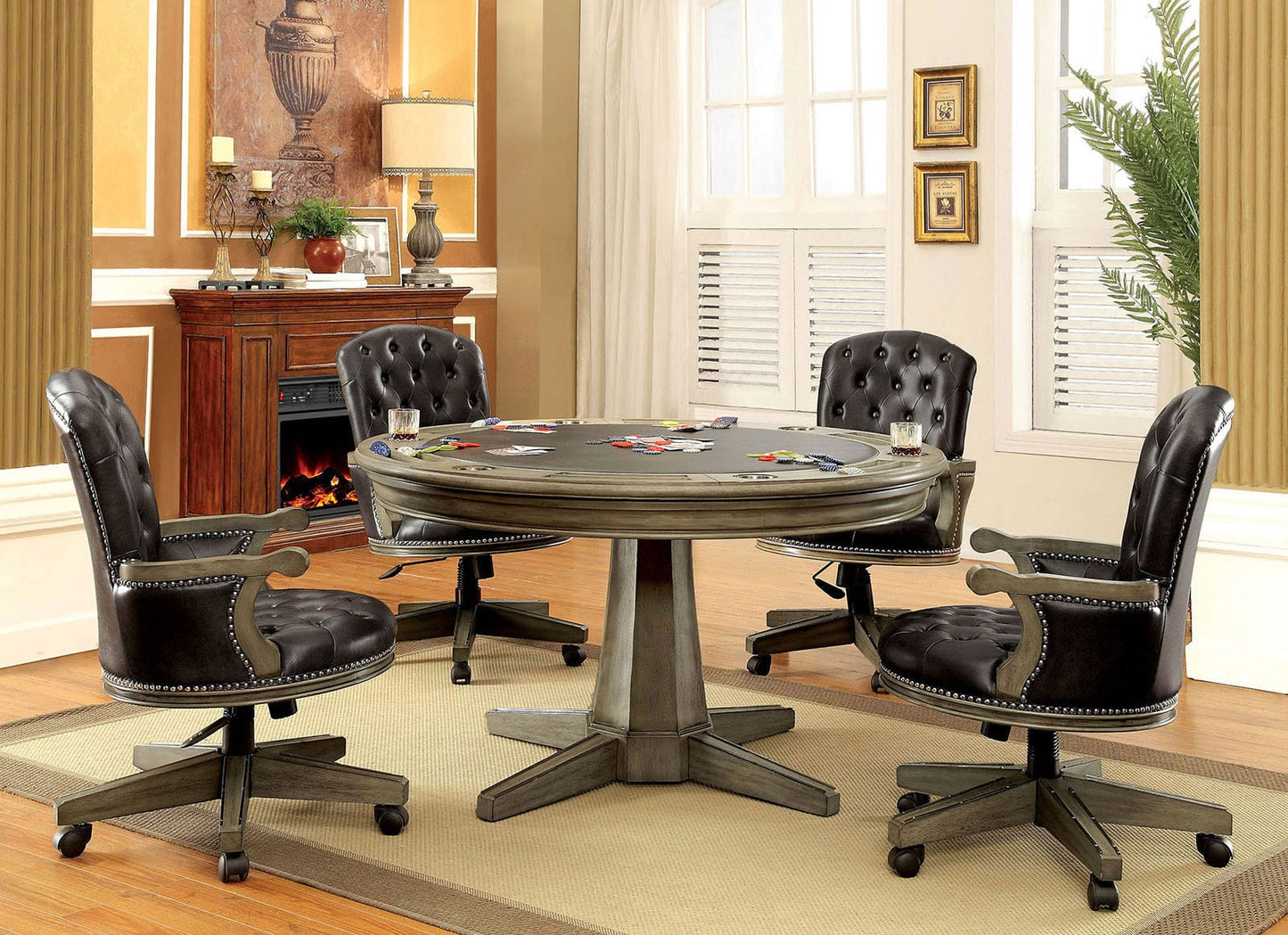 Furniture of America - Yelena Game Table in Gray - CM-GM357T-TABLE View 7