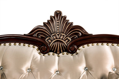 Furniture of America - Yucatan Loveseat in Dark Cherry/Beige - FM65004BG-LV-PK View 2