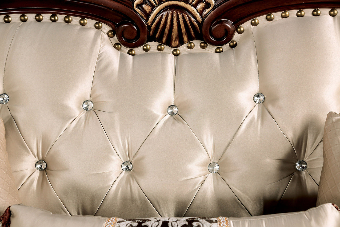 Furniture of America - Yucatan Loveseat in Dark Cherry/Beige - FM65004BG-LV-PK View 3