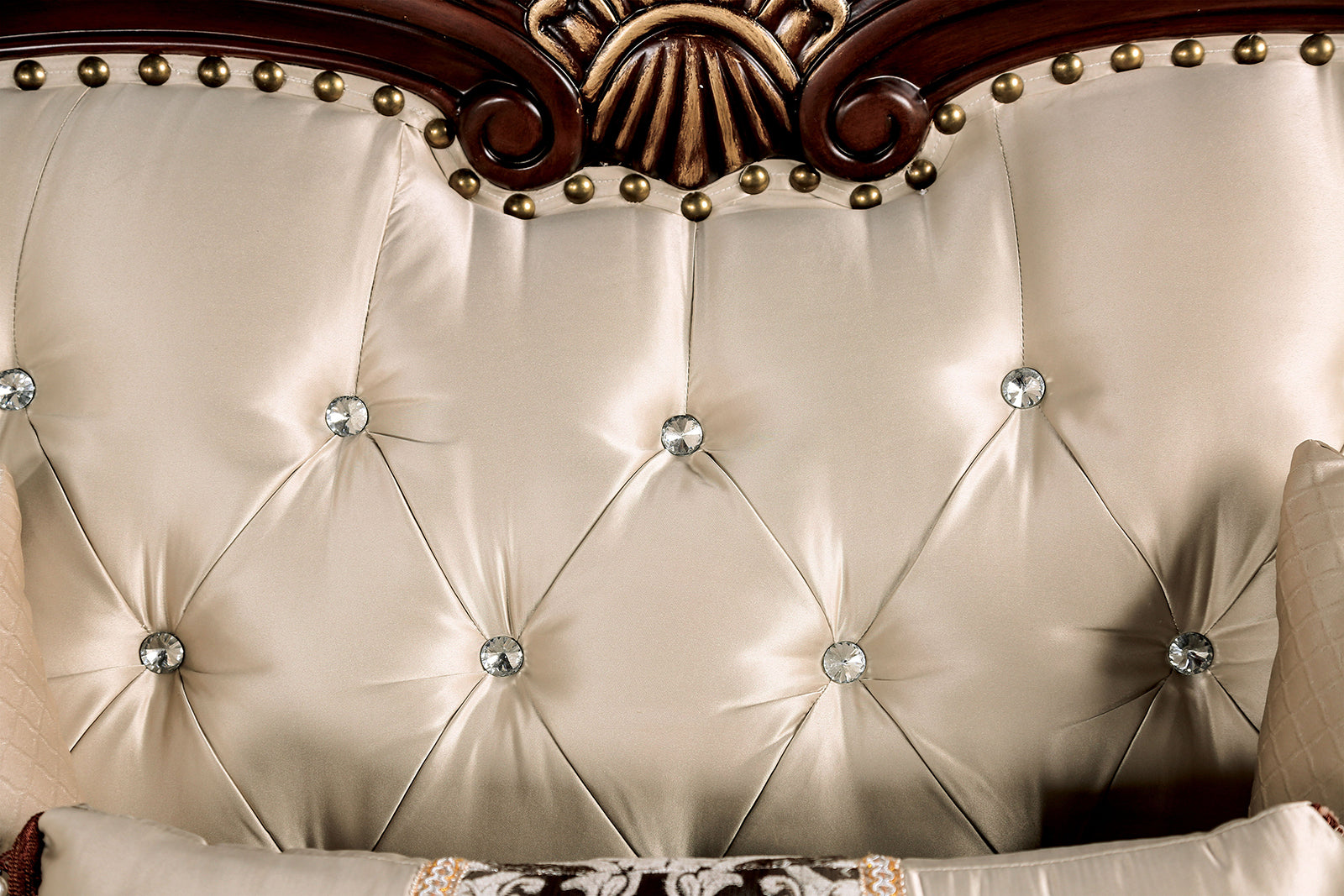 Furniture of America - Yucatan Loveseat in Dark Cherry/Beige - FM65004BG-LV-PK View 3